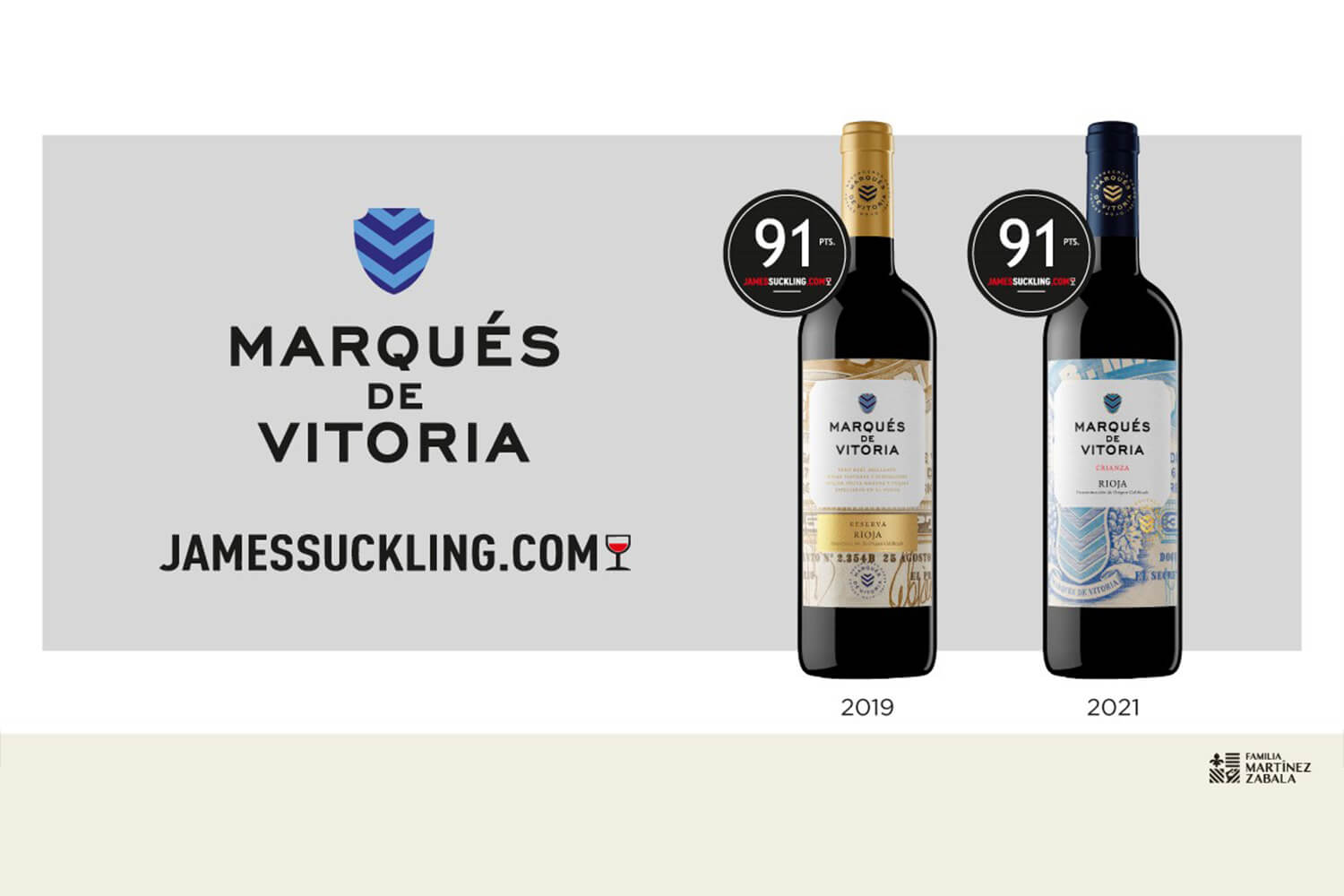 Vinos premiados de Bodegas Marqués de Vitoria por James Suckling