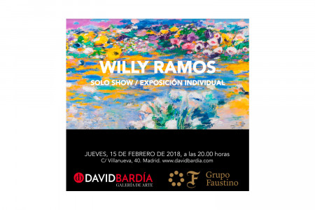 Invitación a la inauguración de la Exposición de Willy Ramos en la Galería David Bardía de Madrid.